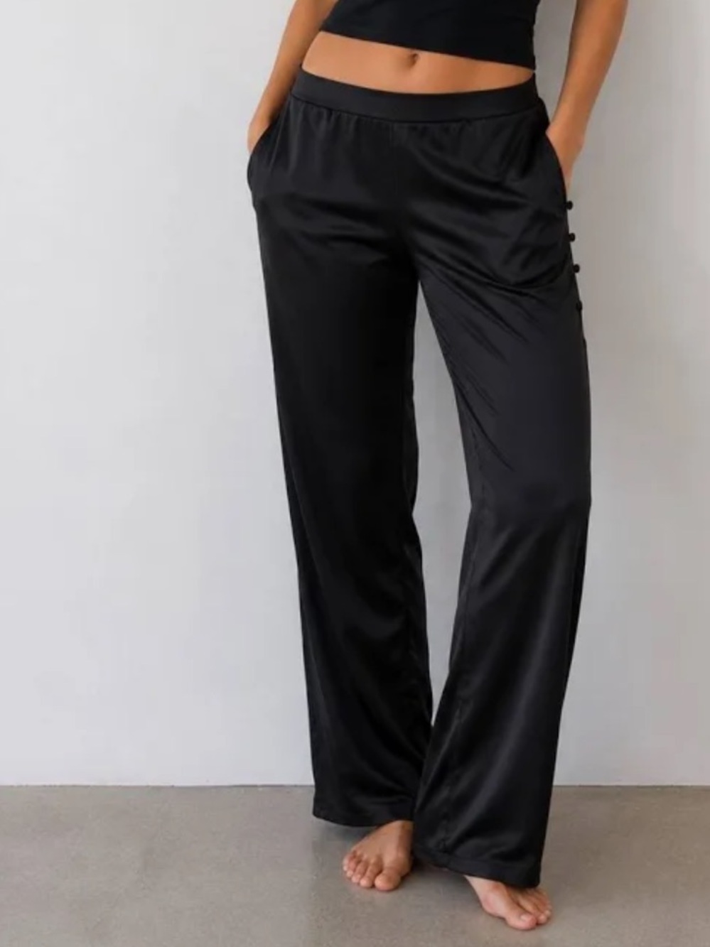 Victoria's Secret vintage 100% Silk Black Pajama Pants Sleepwear Medium